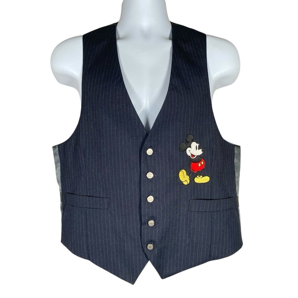 Vintage 90s Too Cute Guetta Bros Disney Waistcoat Suit Vest 40 Mickey Mouse USA